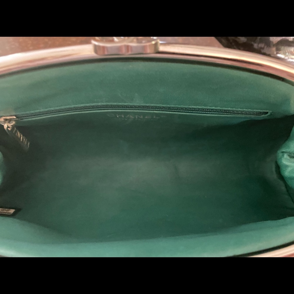 Authentic Chanel Blue Glazed Python Timeless Clutch - Picture 7 of 9